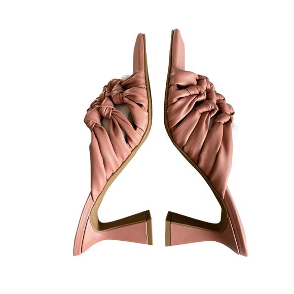 Open Edit Quinn Pink Dawn Knotted Straps Flared
Heel Sandals Size 8 - Picture 5 of 7